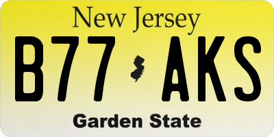 NJ license plate B77AKS