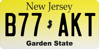 NJ license plate B77AKT
