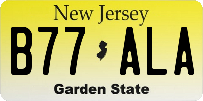 NJ license plate B77ALA