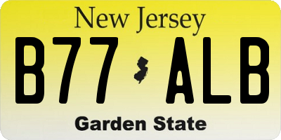 NJ license plate B77ALB