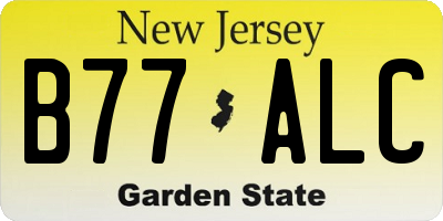 NJ license plate B77ALC
