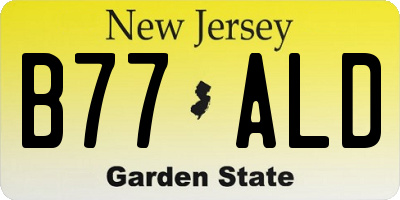 NJ license plate B77ALD