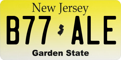 NJ license plate B77ALE