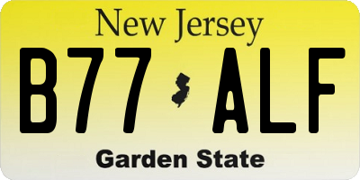 NJ license plate B77ALF