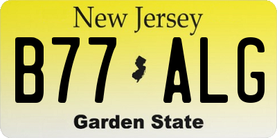 NJ license plate B77ALG
