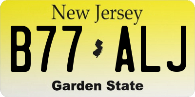 NJ license plate B77ALJ