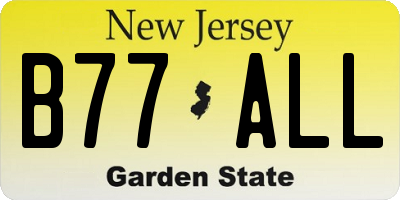 NJ license plate B77ALL