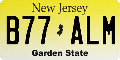 NJ license plate B77ALM