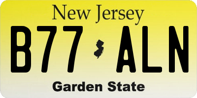 NJ license plate B77ALN