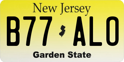 NJ license plate B77ALO