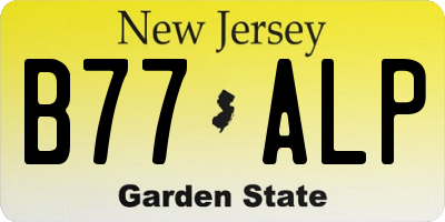 NJ license plate B77ALP