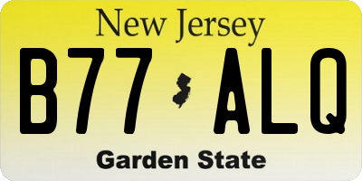 NJ license plate B77ALQ