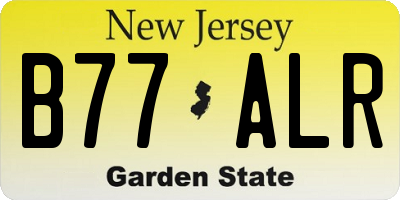 NJ license plate B77ALR