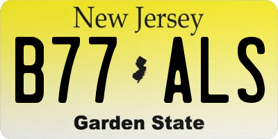NJ license plate B77ALS