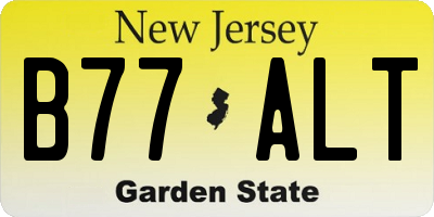 NJ license plate B77ALT