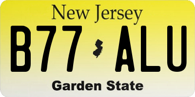 NJ license plate B77ALU