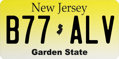 NJ license plate B77ALV