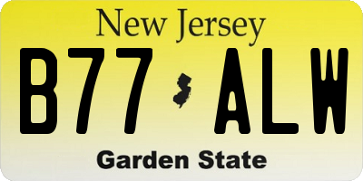 NJ license plate B77ALW