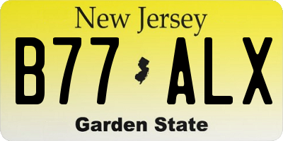 NJ license plate B77ALX