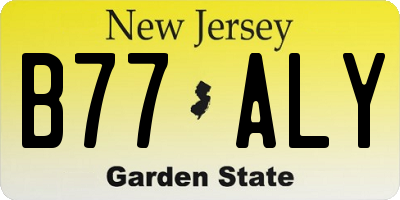 NJ license plate B77ALY