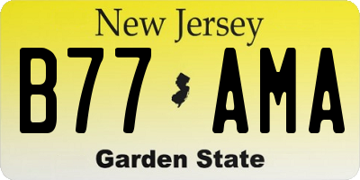 NJ license plate B77AMA
