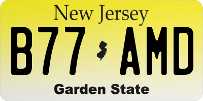 NJ license plate B77AMD
