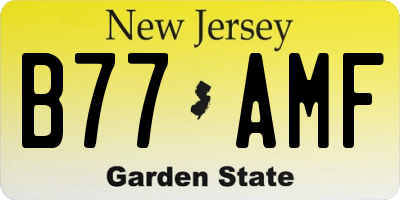 NJ license plate B77AMF