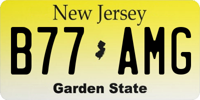 NJ license plate B77AMG
