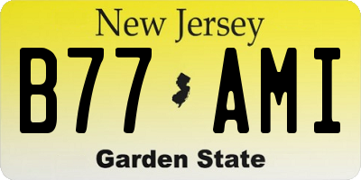 NJ license plate B77AMI