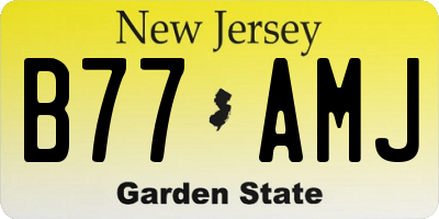 NJ license plate B77AMJ