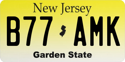 NJ license plate B77AMK