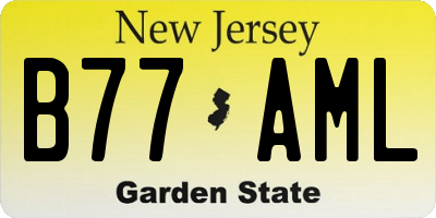 NJ license plate B77AML
