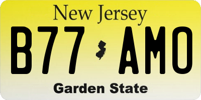 NJ license plate B77AMO