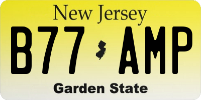 NJ license plate B77AMP