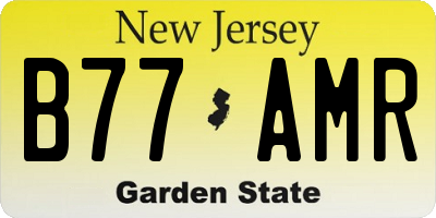 NJ license plate B77AMR
