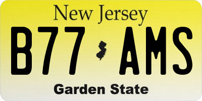 NJ license plate B77AMS
