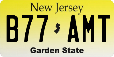 NJ license plate B77AMT