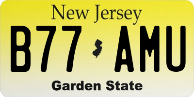 NJ license plate B77AMU