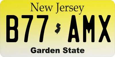 NJ license plate B77AMX