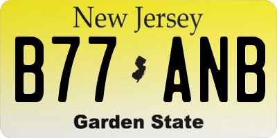 NJ license plate B77ANB