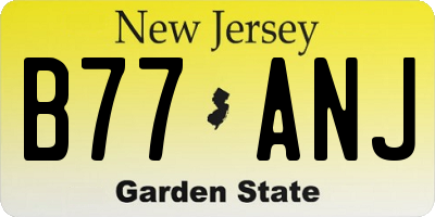 NJ license plate B77ANJ
