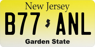 NJ license plate B77ANL