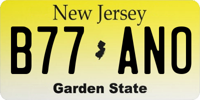 NJ license plate B77ANO