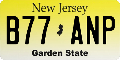 NJ license plate B77ANP