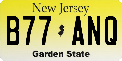 NJ license plate B77ANQ