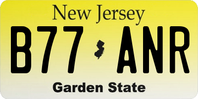 NJ license plate B77ANR
