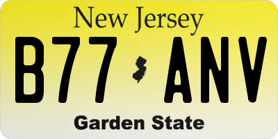 NJ license plate B77ANV