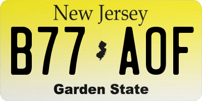 NJ license plate B77AOF