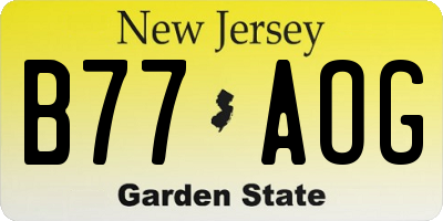 NJ license plate B77AOG