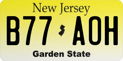 NJ license plate B77AOH
